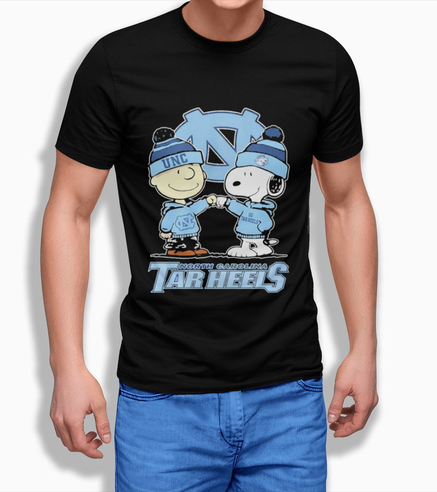UNC Tar Heels Peanuts Characters Fit Bump North Carolina 2026 T-Shirt
