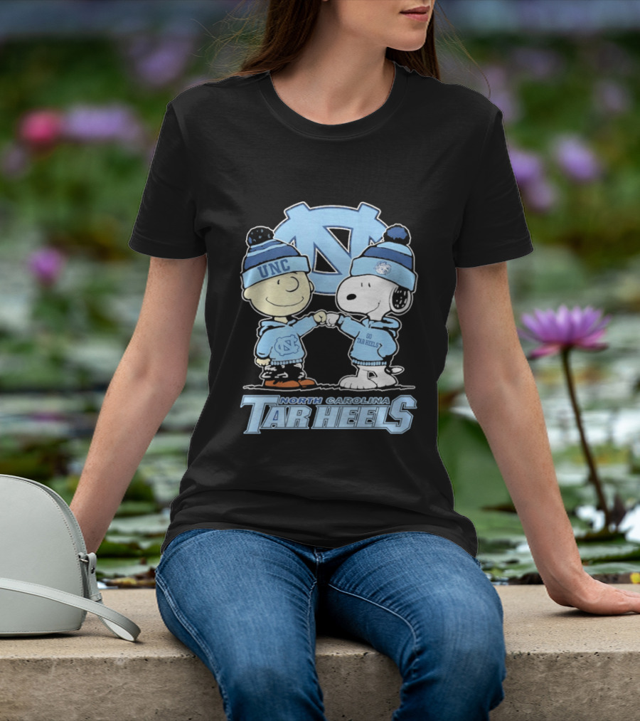 UNC Tar Heels Peanuts Characters Fit Bump North Carolina 2026 T-Shirt