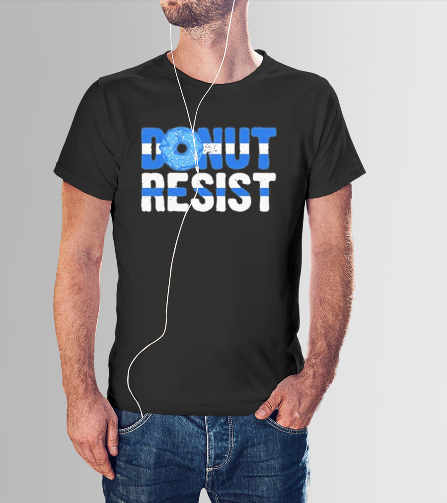 Donut Resist Police Officer Thin Blue Line Cop Policeman T-Shirt