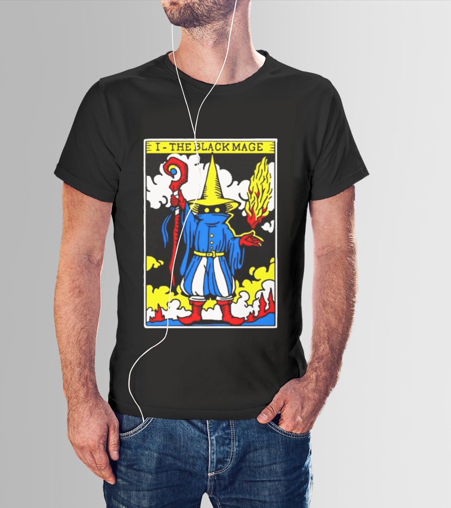 I The Black Mage Tarot Card Retro Fantasy T-Shirt