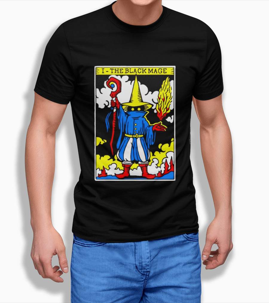 I The Black Mage Tarot Card Retro Fantasy T-Shirt