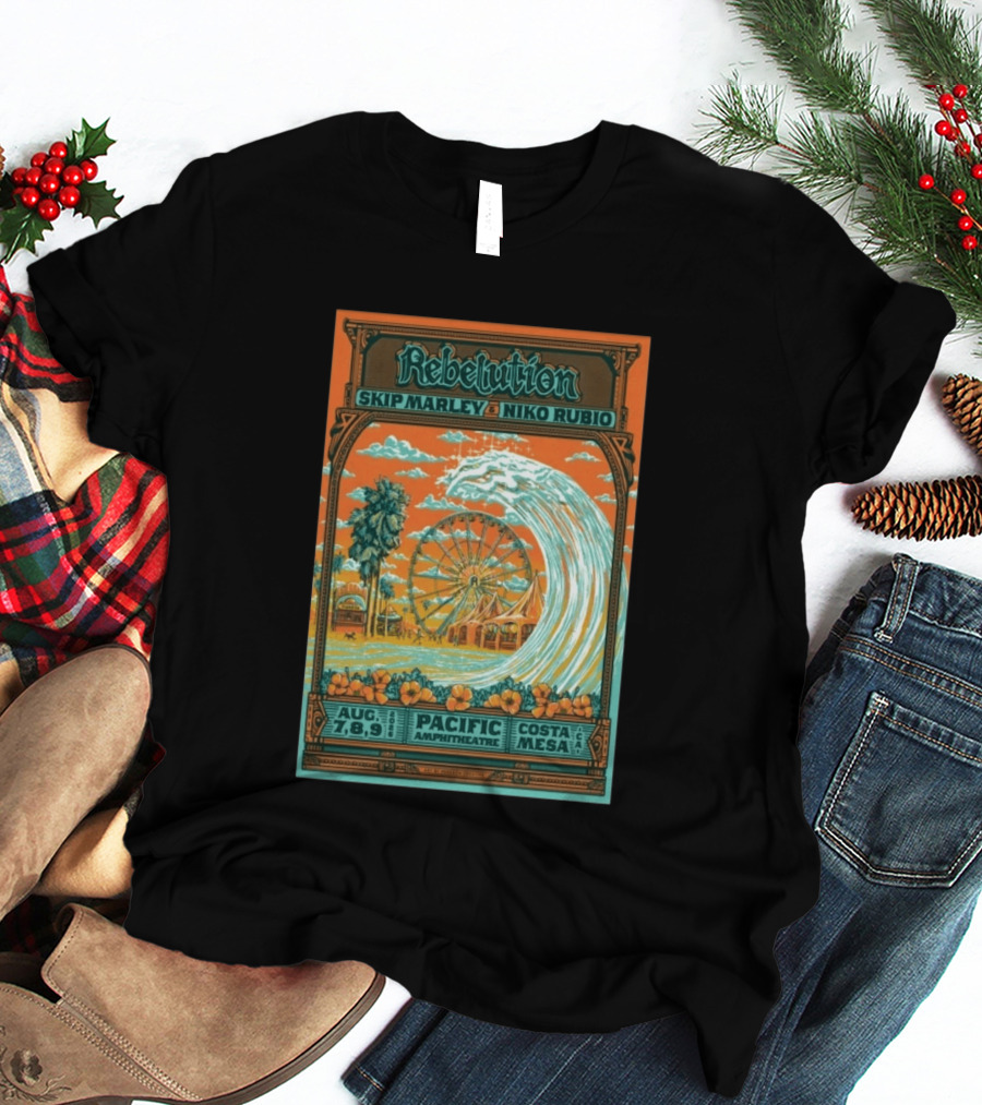 Rebelution Skip Marley Niko Rubio August 7 8 9 2026 Pacific Amphitheatre Costa Mesa T-Shirt