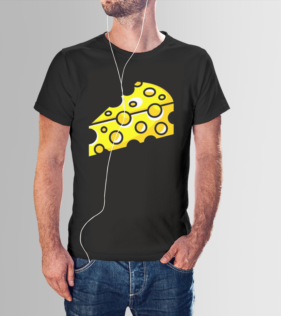 Swiss Cheese Hole Yellow Food Slice Dairy Snack Culinary T-Shirt