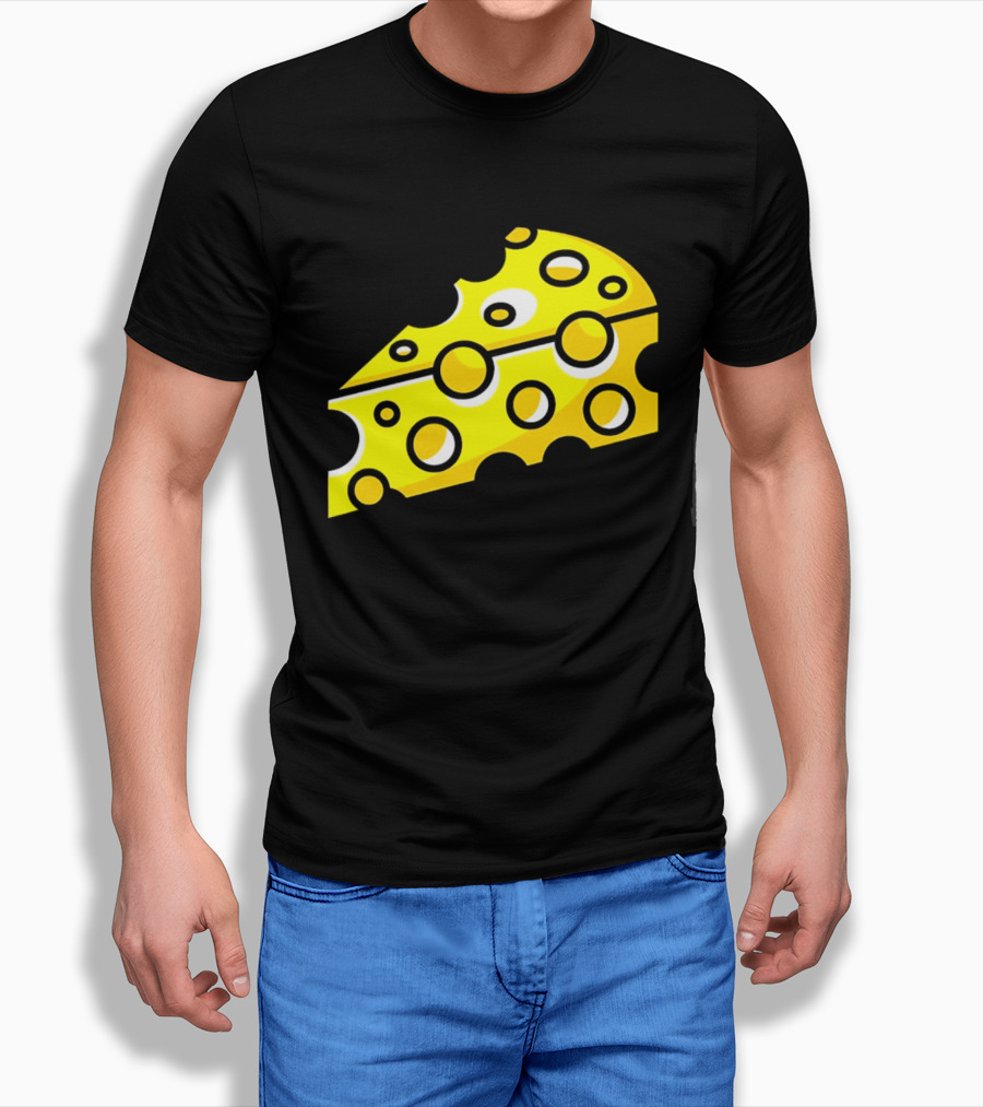 Swiss Cheese Hole Yellow Food Slice Dairy Snack Culinary T-Shirt