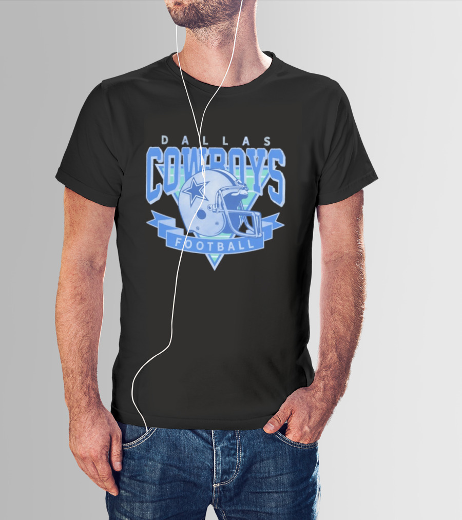 Dallas Cowboys Helmet Football Team Sports Apparel Blue Fan Gear T-Shirt