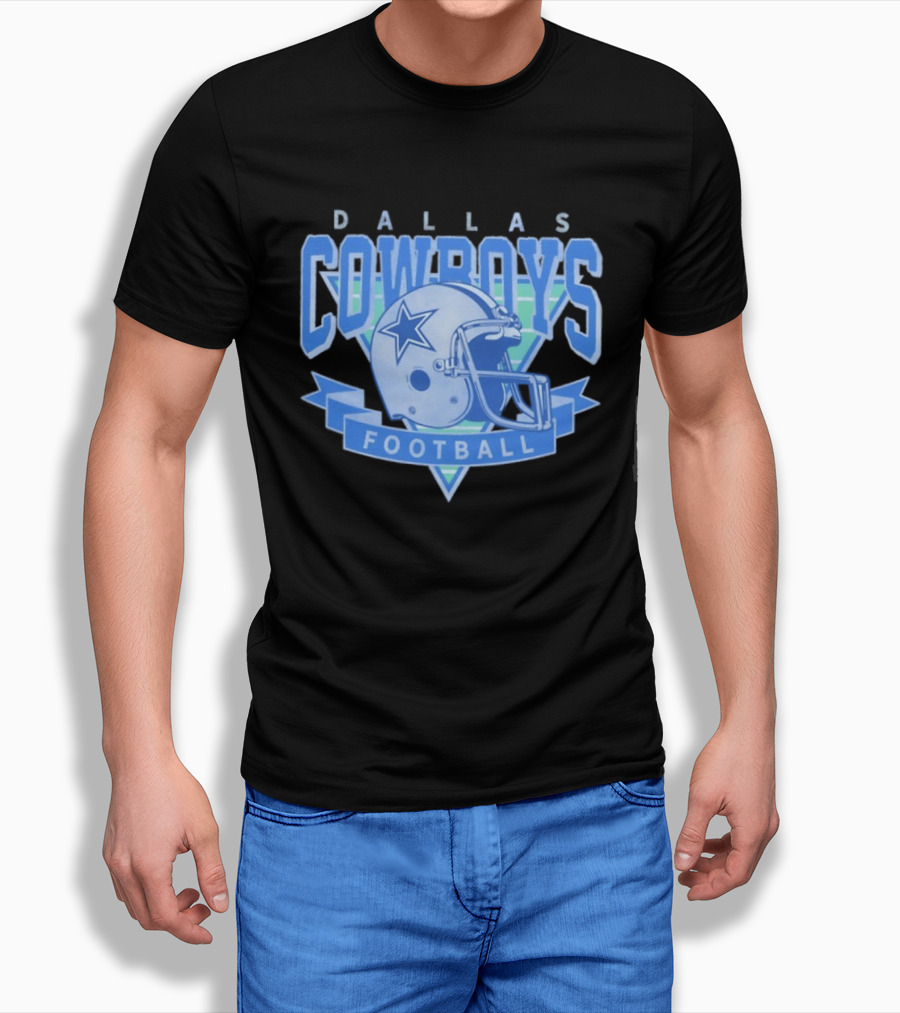 Dallas Cowboys Helmet Football Team Sports Apparel Blue Fan Gear T-Shirt