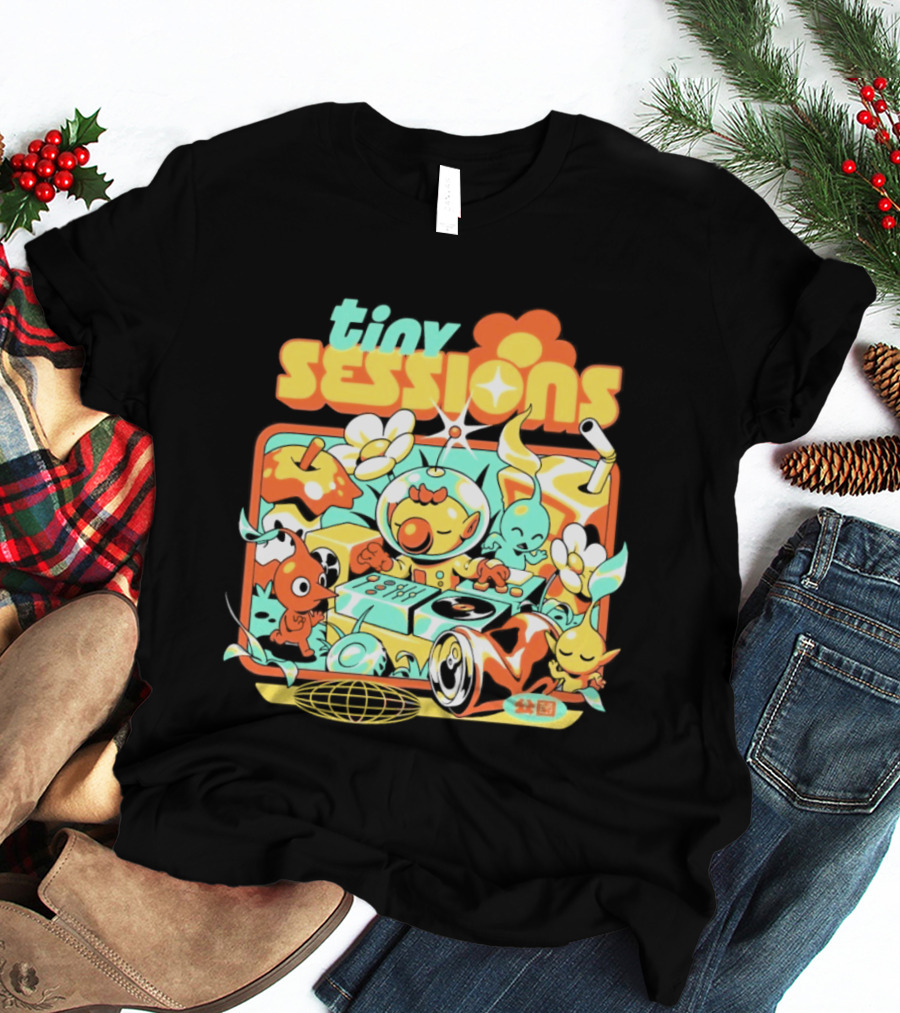 Tiny Sessions Robot DJ And Dancing Creatures T-Shirt