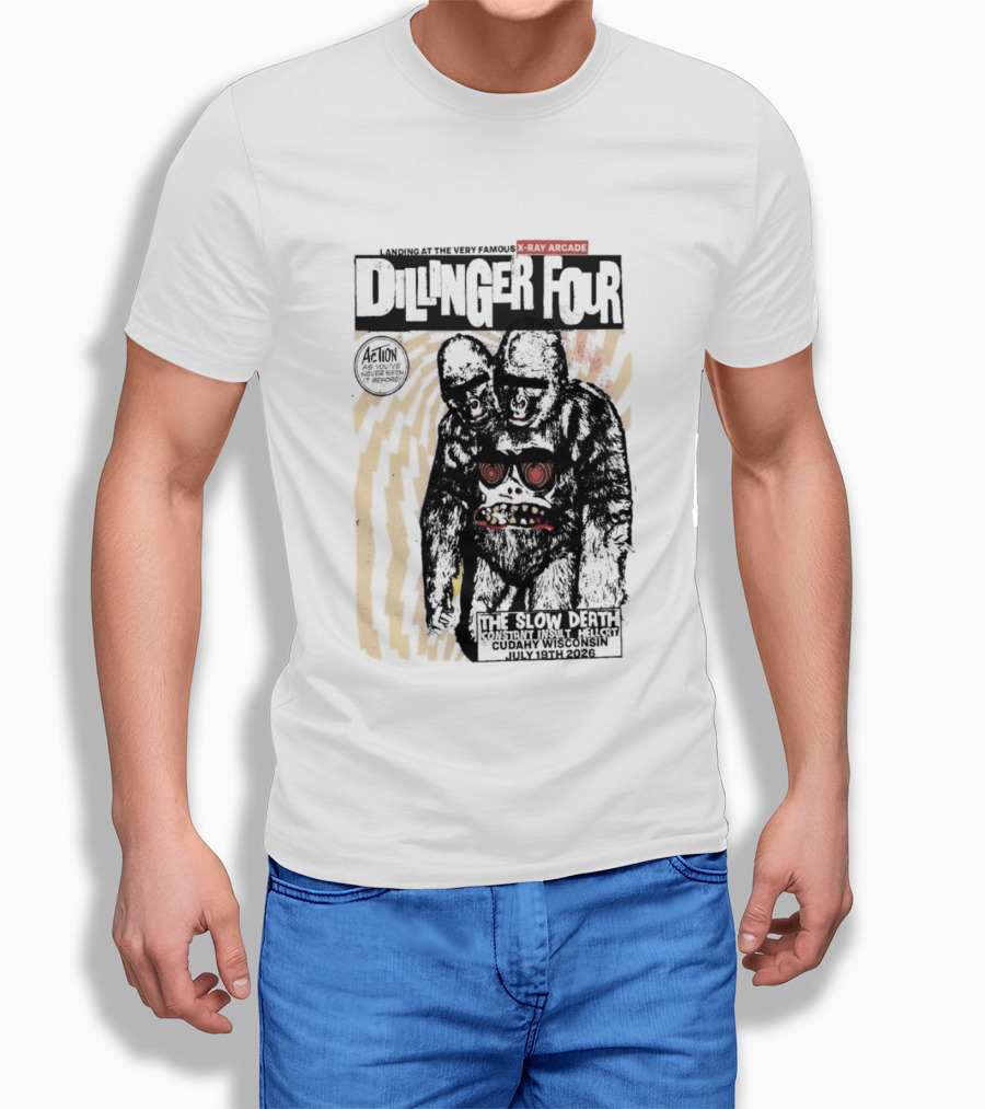 Dillinger Four X Ray Arcade The Slow Death 07 19 2026 Cudahy WI T-Shirt