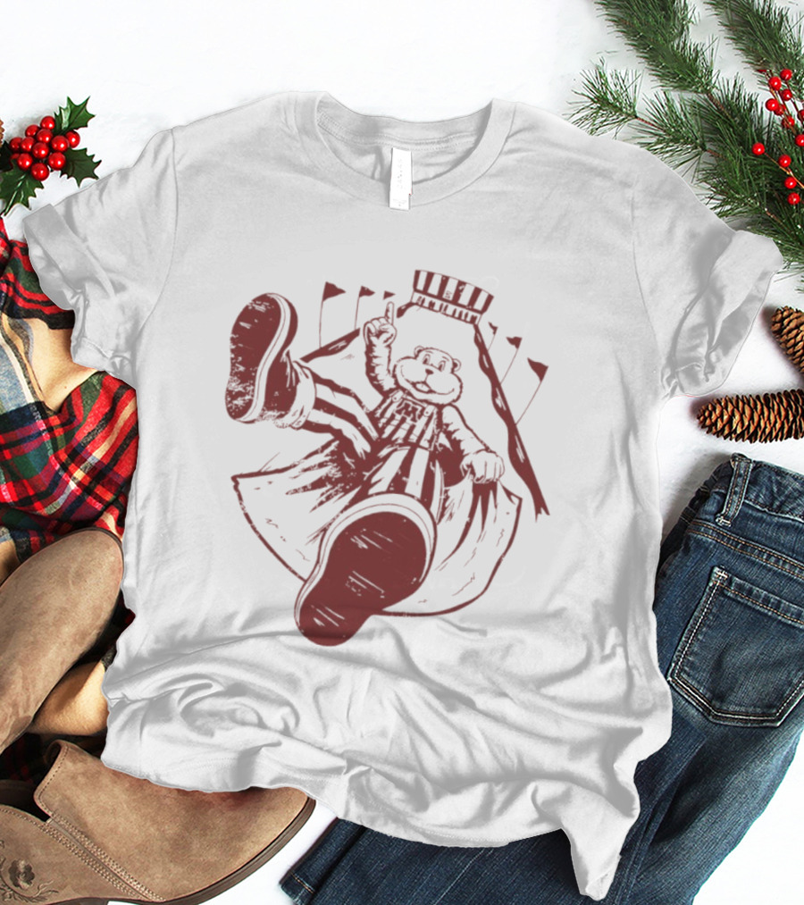 Goldy Gopher Sliding Celebration With Foam Finger T-Shirt