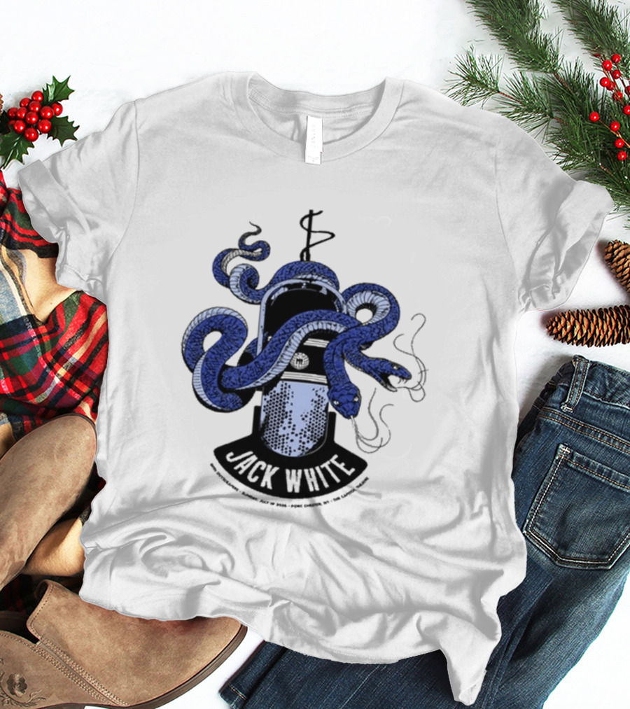 Jack White Chester New York 2026 Event Snake Wrapped Microphone T-Shirt