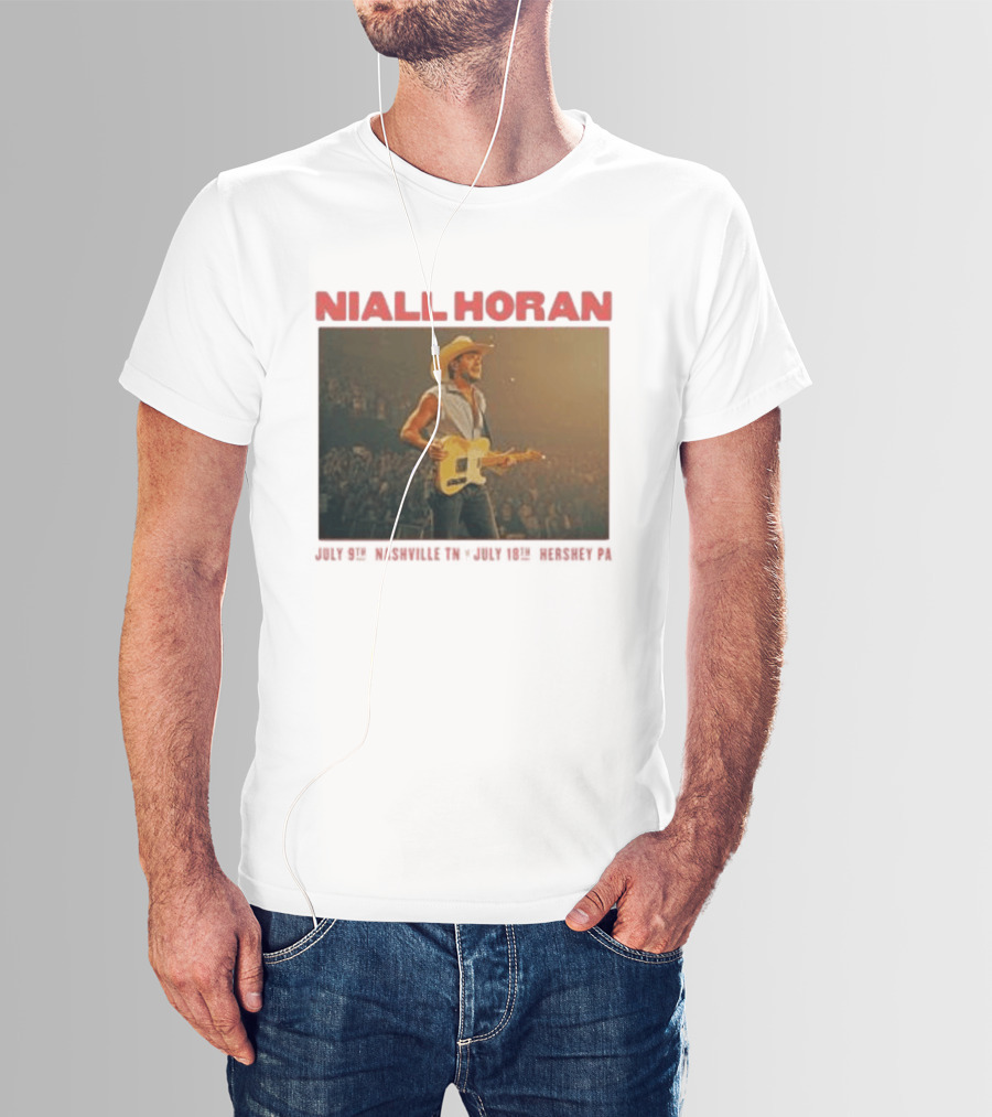 Niall Horan Live Performance Cowboy Hat Guitar Dallas Texas Event T-Shirt