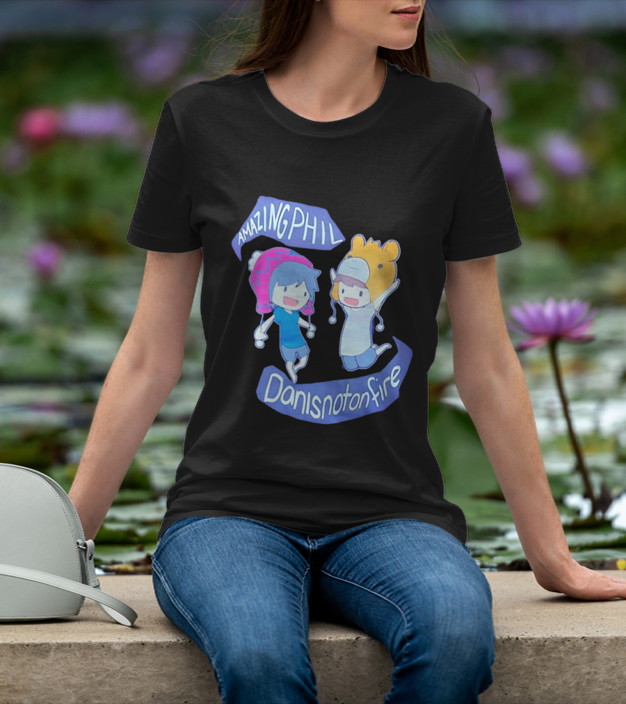 AmazingPhil Danisnotonfire Cartoon Characters In Cute Animal Hats T-Shirt