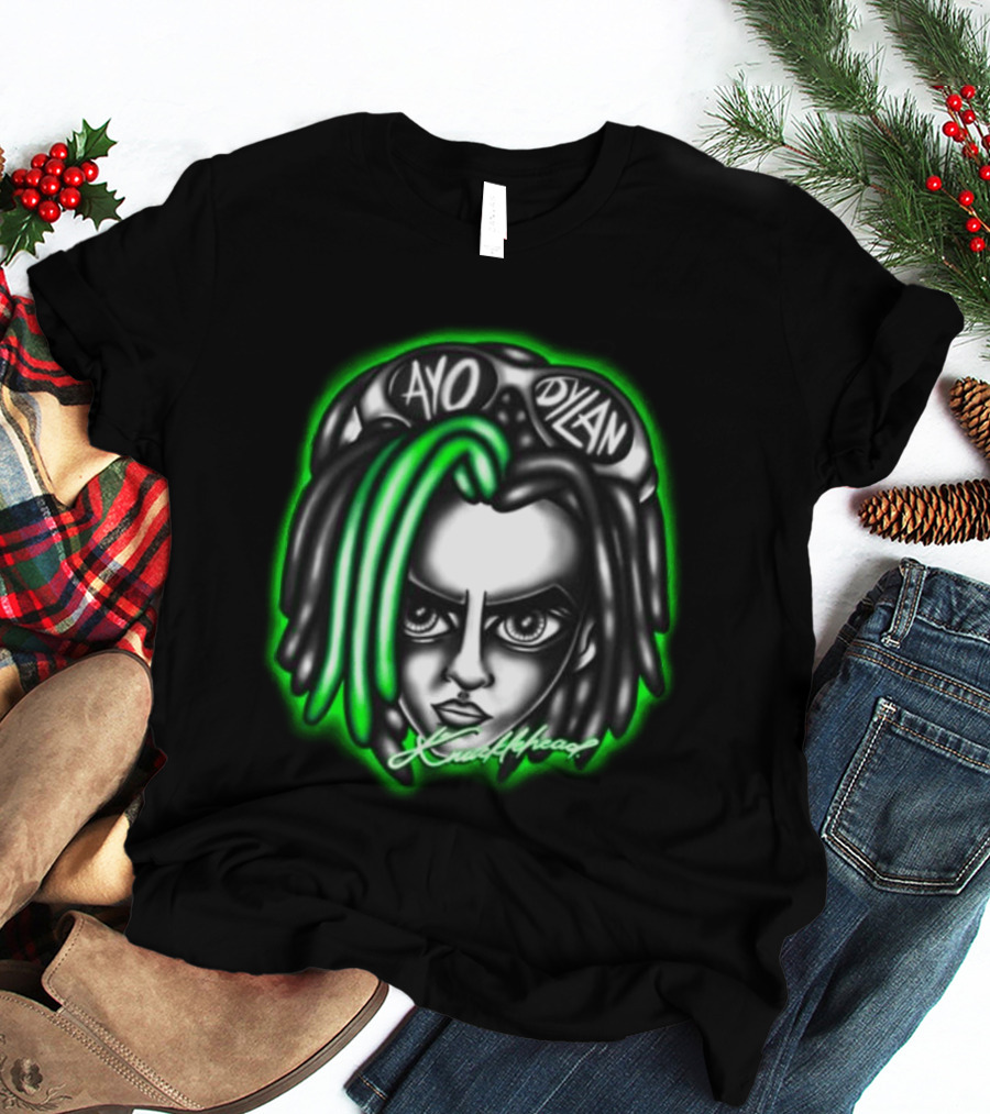 Ayo Dylan Head Ayodylan Knottyhead Green Glow T-Shirt