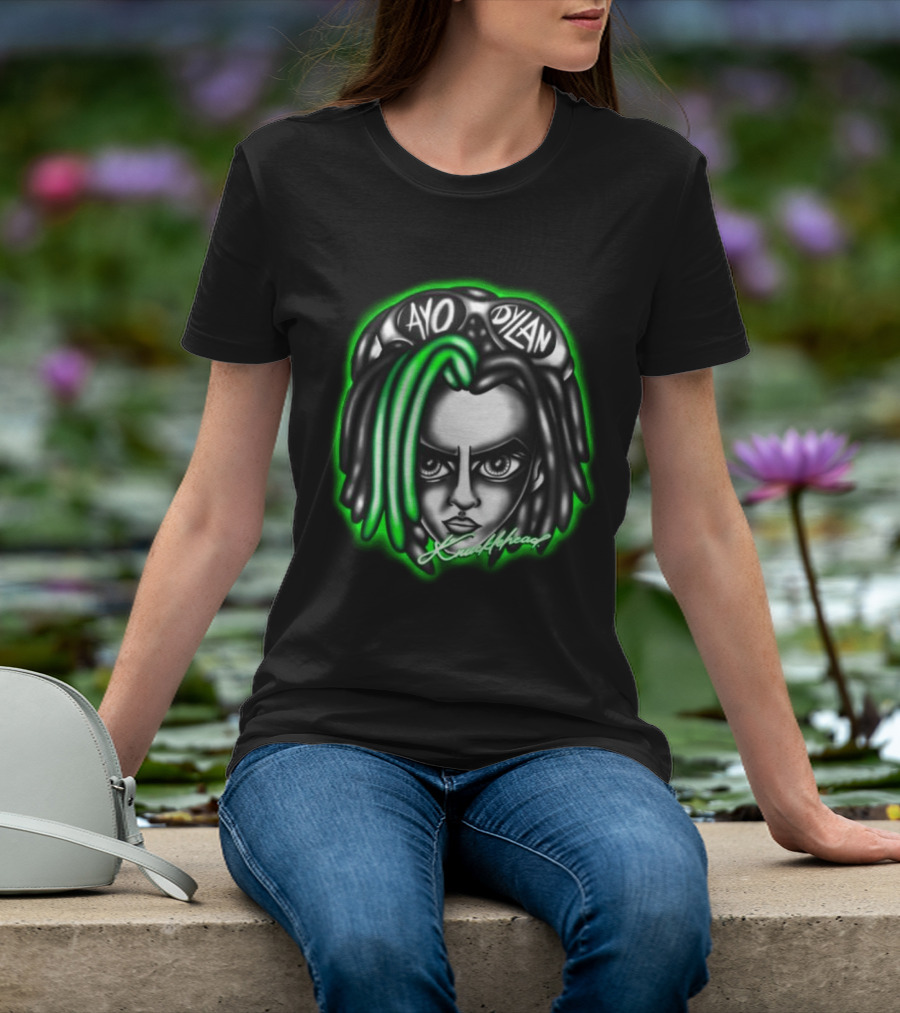 Ayo Dylan Head Ayodylan Knottyhead Green Glow T-Shirt