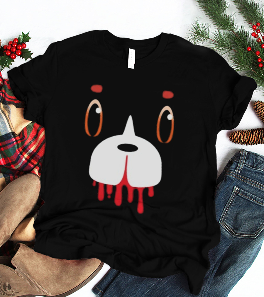 Final Space Mooncake Face Cartoon Character Dripping Red T-Shirt