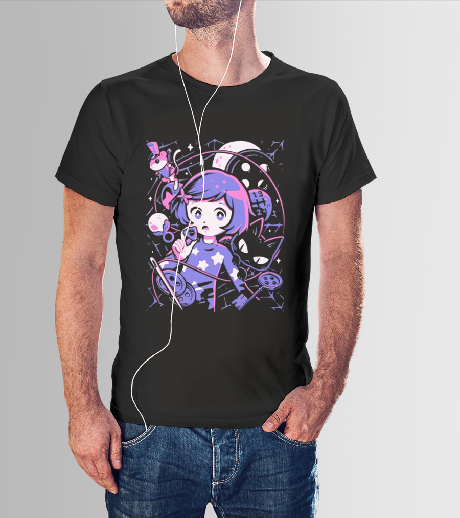 PixelEyeBat Moonlit Adventure Secret Portal Fantasy T-Shirt