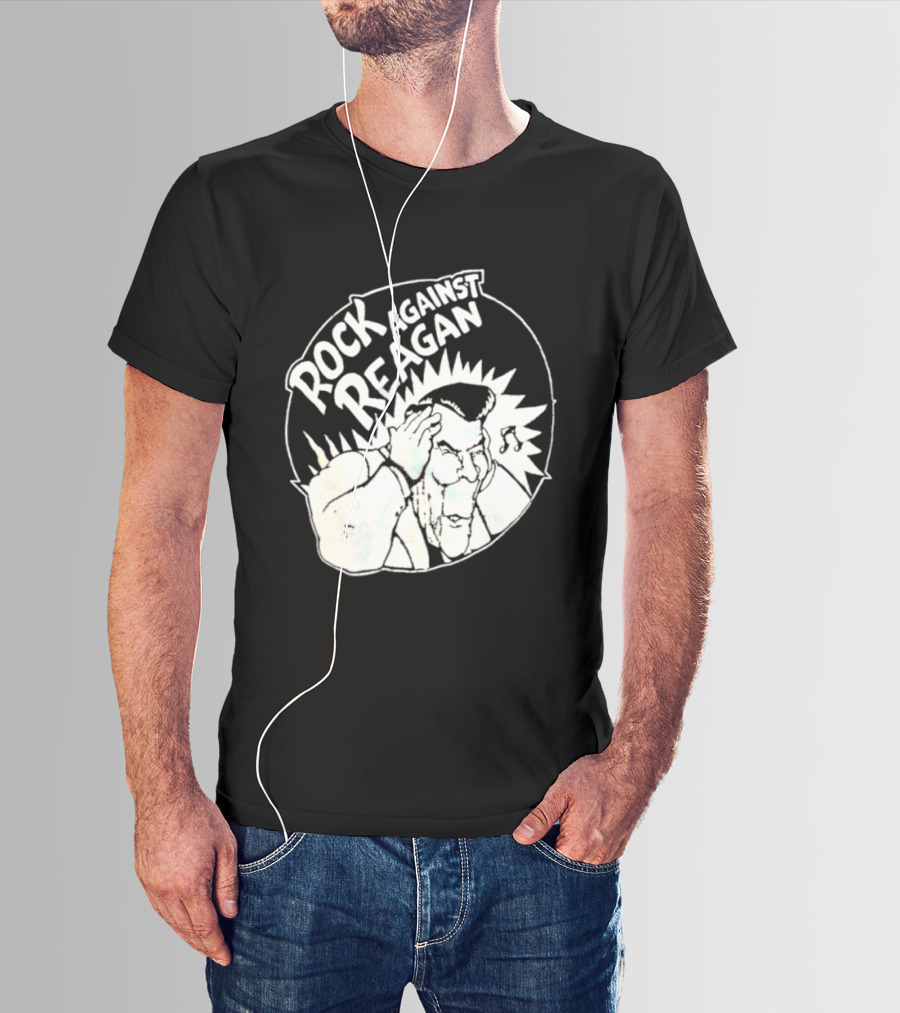 Rock Against Reagan Punk Protest 80s Political Movement T-Shirt