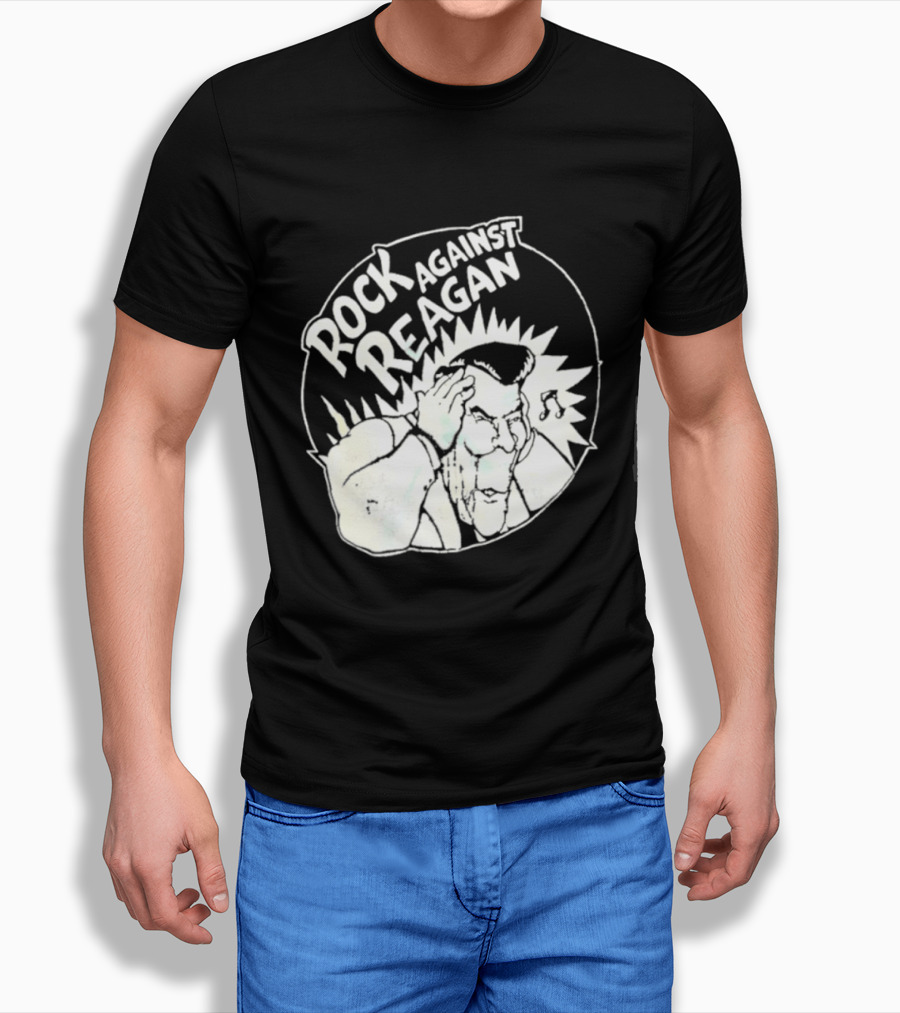 Rock Against Reagan Punk Protest 80s Political Movement T-Shirt