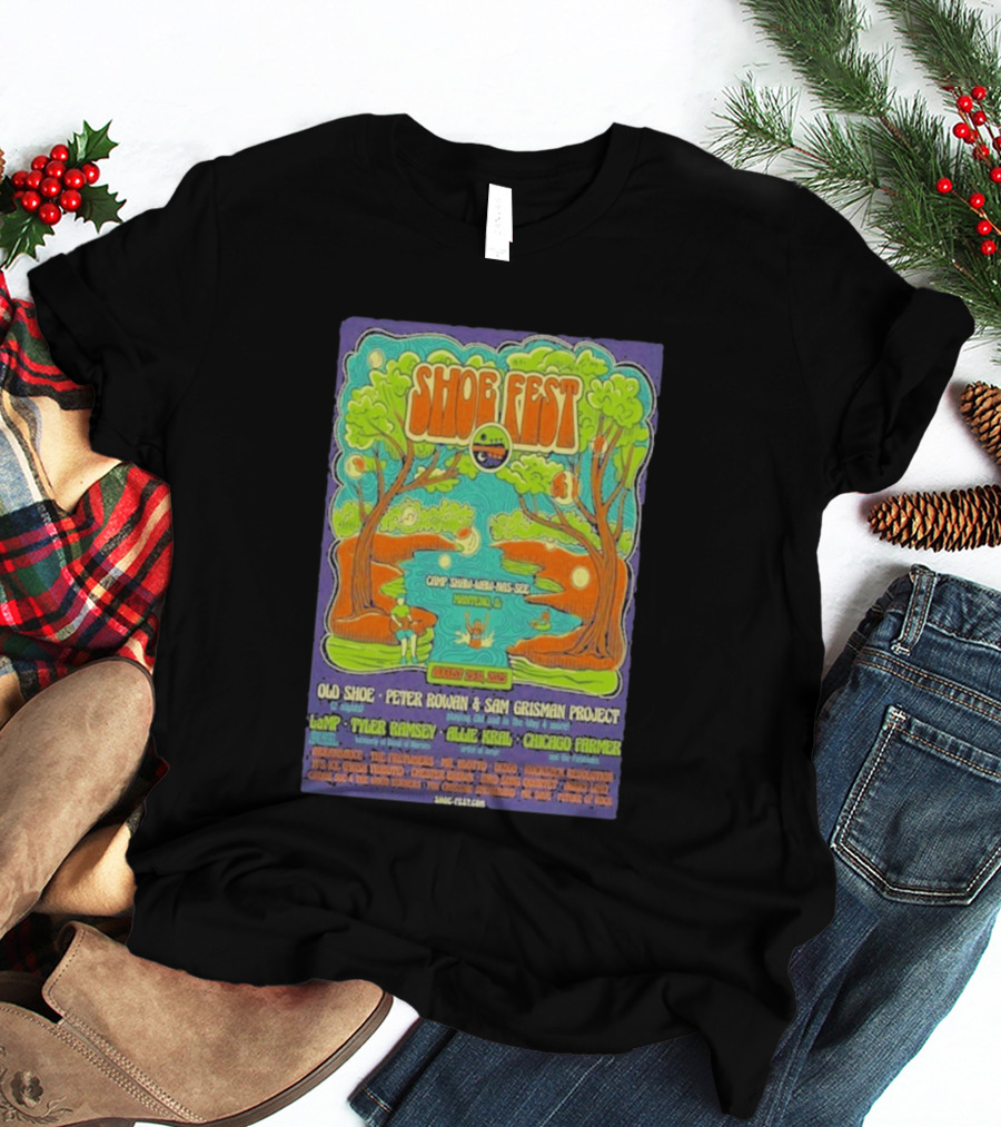 Shoe Fest August 29 31 2025 Camp Shaw Waw Nas See Manteno IL Old Shoe Peter Rowan Sam Grisman Project Tyler Ramsey Allie Kral Chicago Farmer T-Shirt