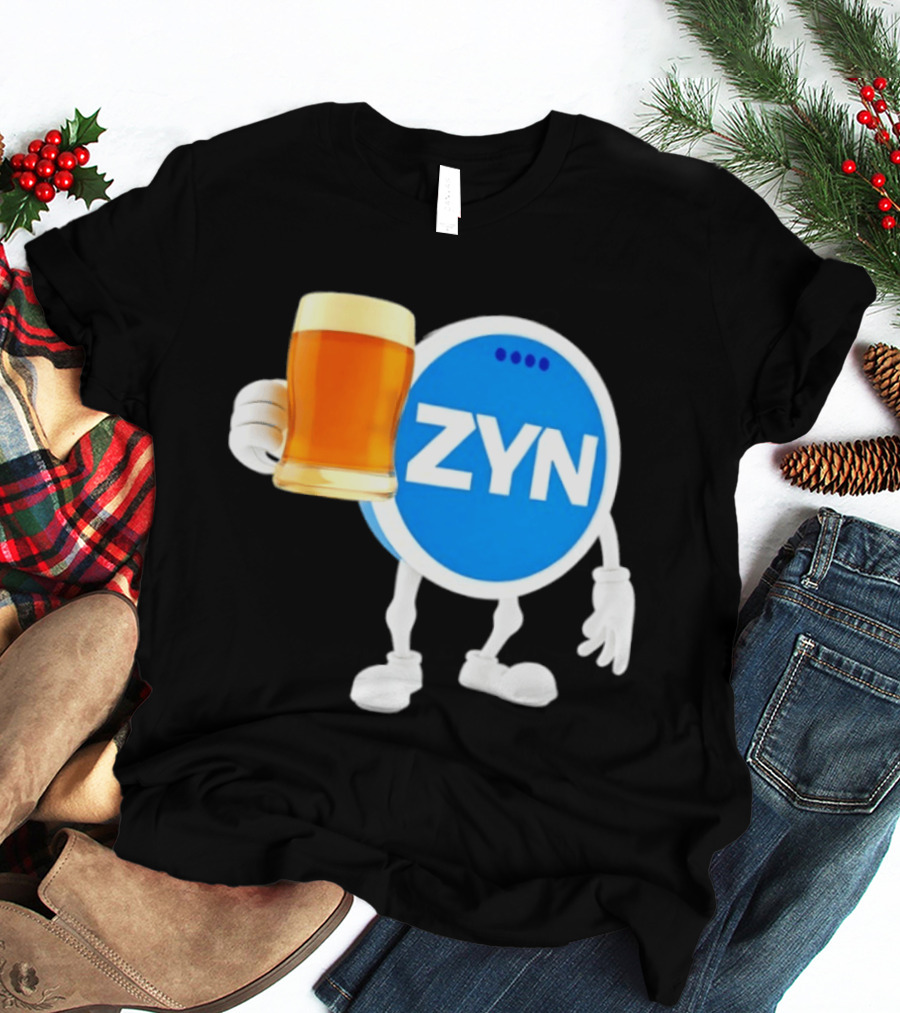 ZYN Snus Beer Character Holding T-Shirt