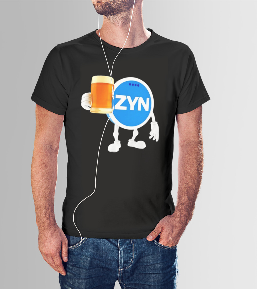 ZYN Snus Beer Character Holding T-Shirt