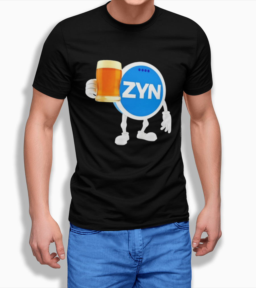 ZYN Snus Beer Character Holding T-Shirt