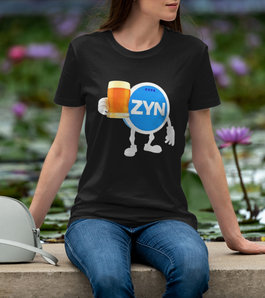 ZYN Snus Beer Character Holding T-Shirt