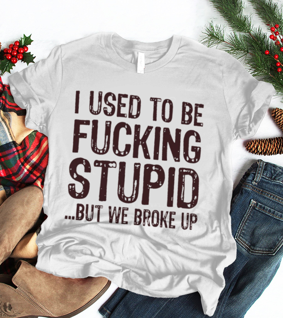 I Used To Be Fucking Stupid But We Broke Up Phrase T-Shirt