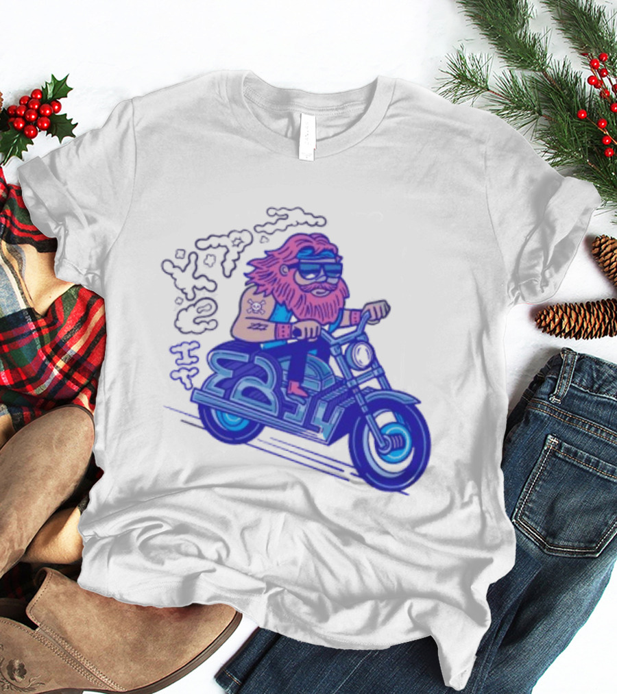 Billy Biker Cartoon Motorcycle Bearded Man T-Shirt
