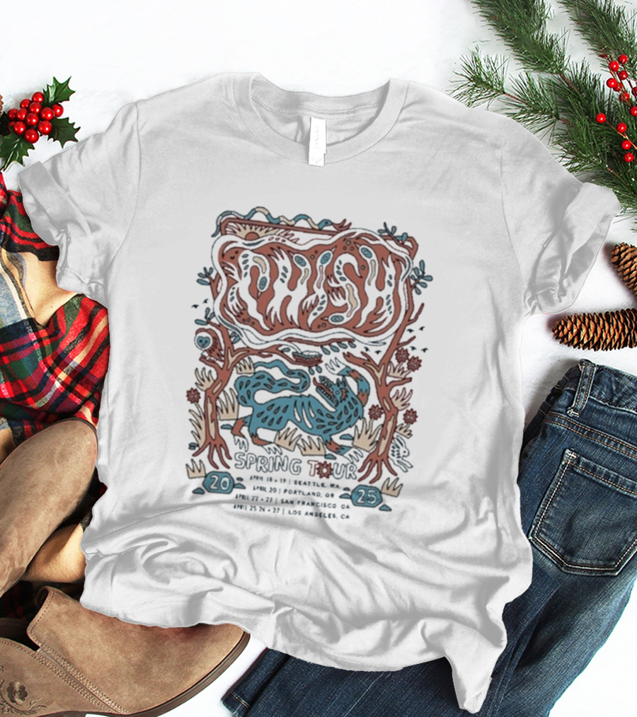 Phish Deep Woods Spring Tour 2025 Iowa California Oregon San Francisco Los Angeles T-Shirt