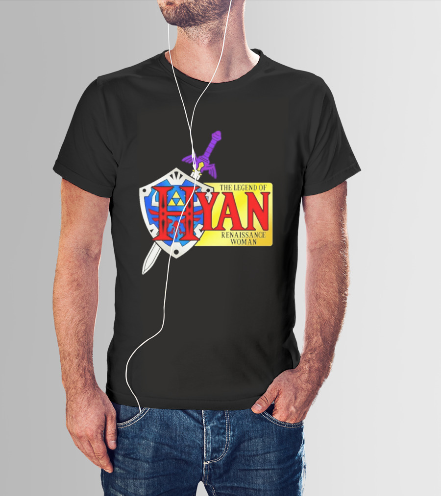 Hyan Renaissance Woman Legend Triforce Shield Sword T-Shirt