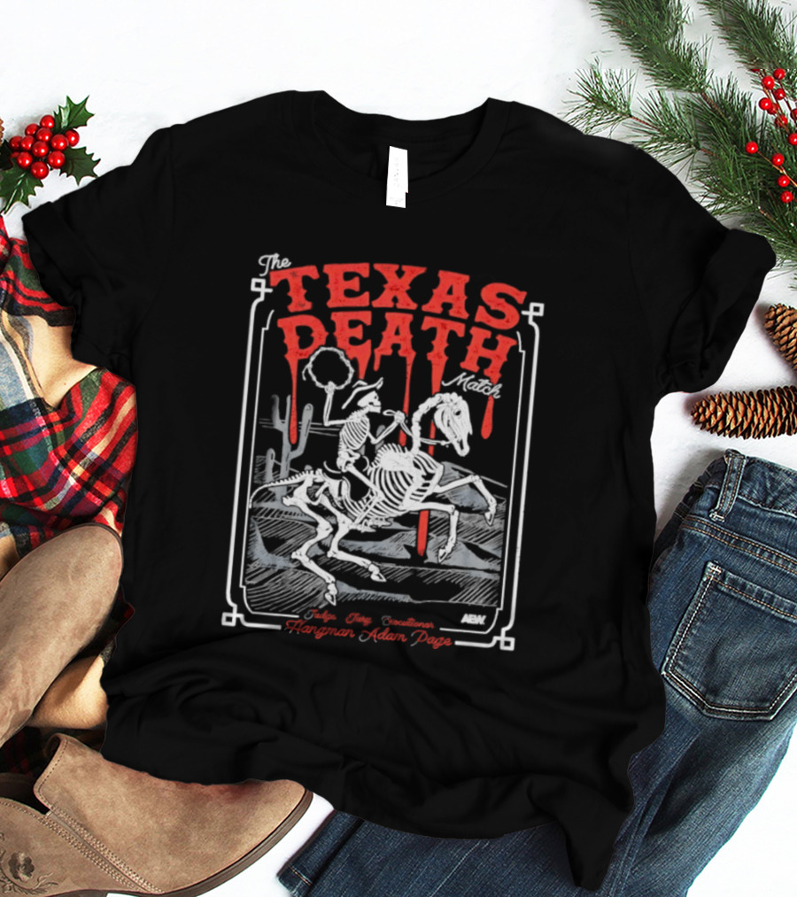 The Texas Death Match Skeleton Riding Wild Desert Scene T-Shirt