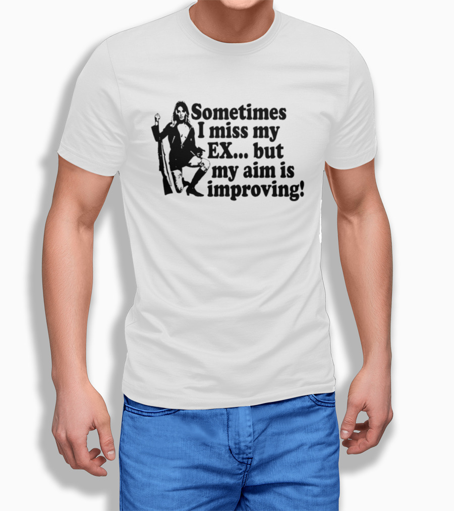 Sometimes I Miss My Ex But My Aim Is Improving Funny Sniper Girl T-Shirt