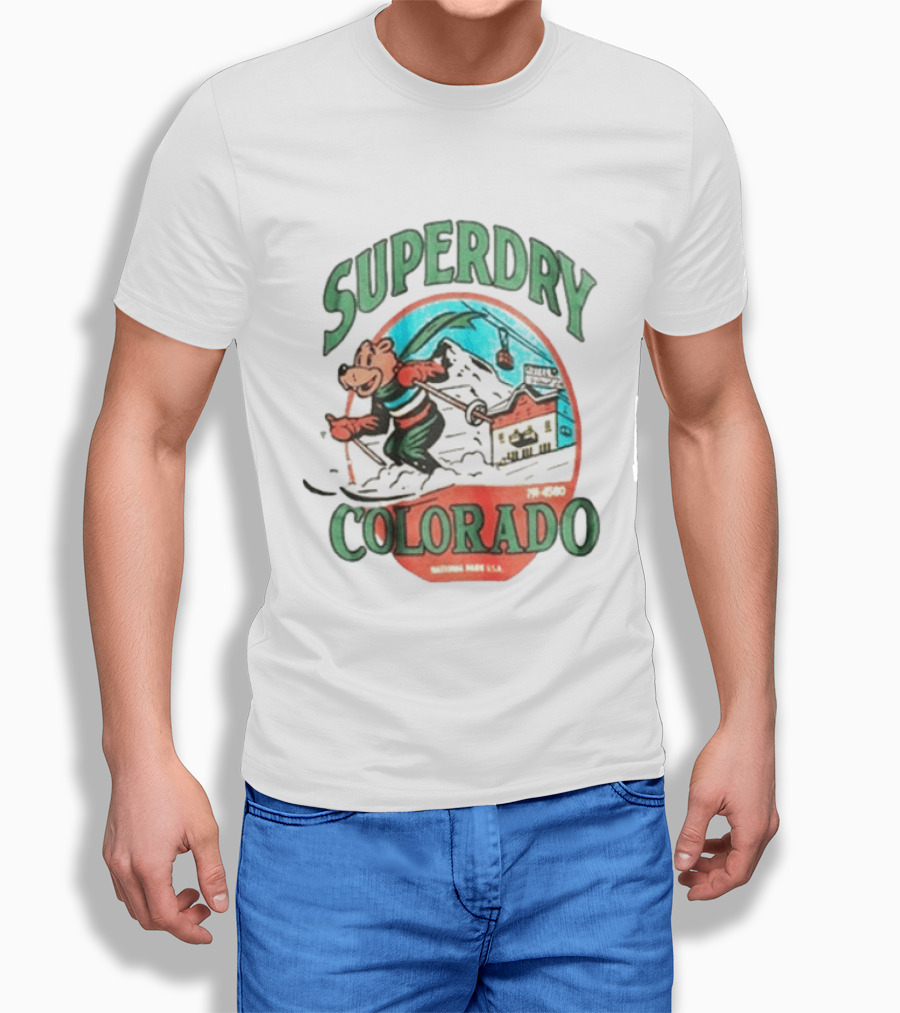 Superdry Colorado Skiing Bear National Park USA T-Shirt