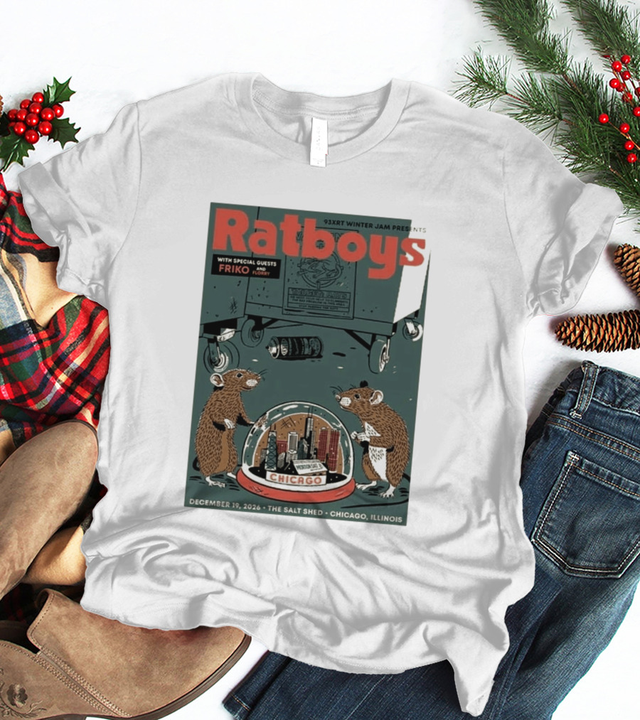 93XRT Winter Jam Ratboys Concert With Friko And Floory At The Salt Shed Chicago December 19 2026 T-Shirt