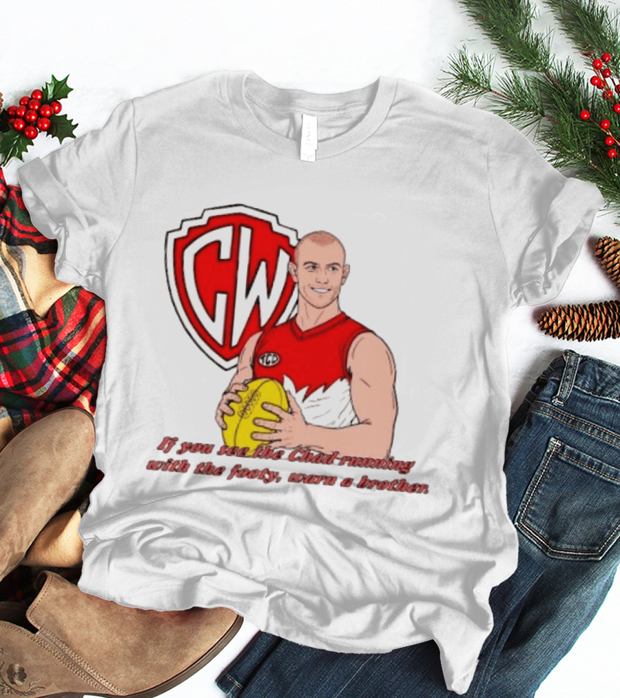 The Chad Running Footy Warn A Brother CW AFL T-Shirt