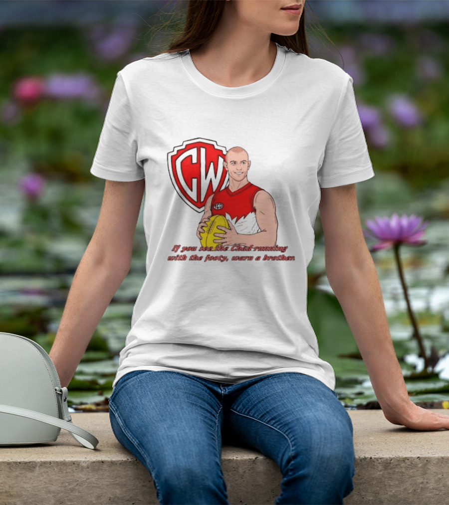 The Chad Running Footy Warn A Brother CW AFL T-Shirt
