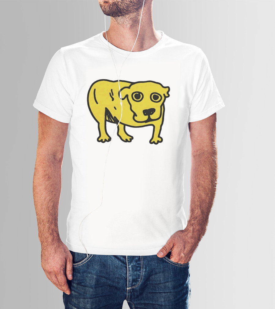 Tripod Aic Dog Drawing Yellow T-Shirt