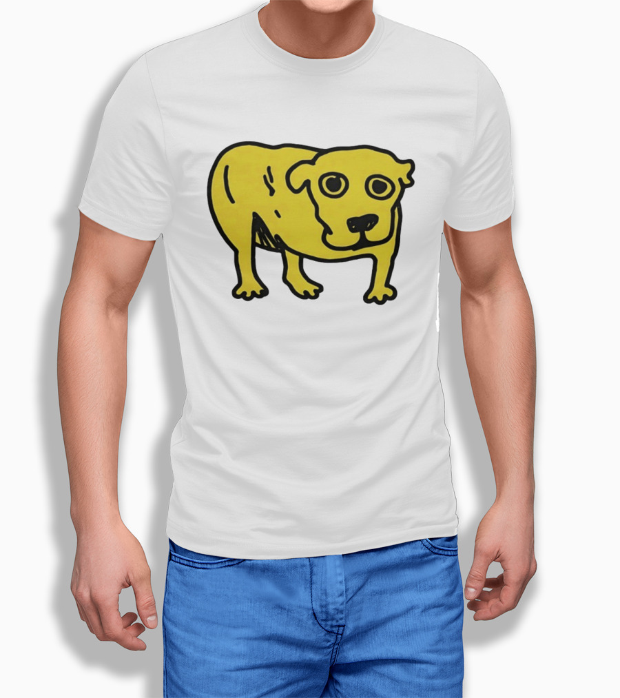 Tripod Aic Dog Drawing Yellow T-Shirt