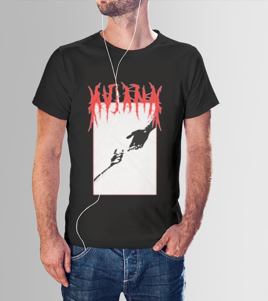 Aviana Death Corporation Hands Graphic Black And Red T-Shirt