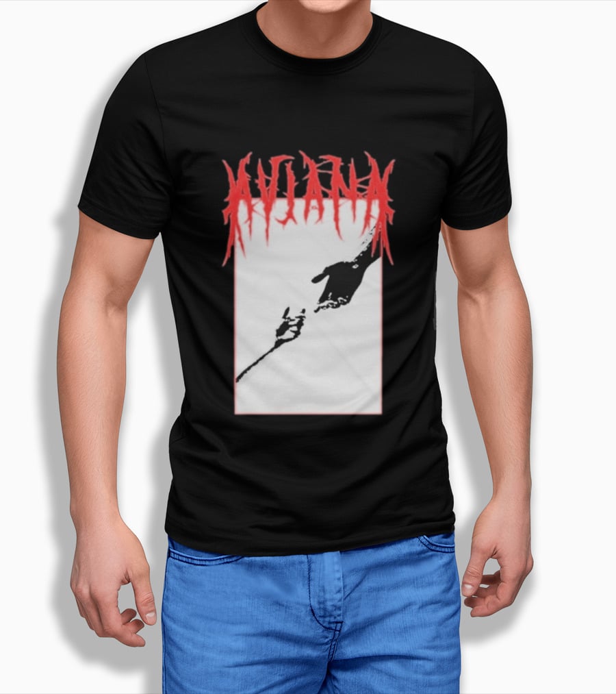 Aviana Death Corporation Hands Graphic Black And Red T-Shirt