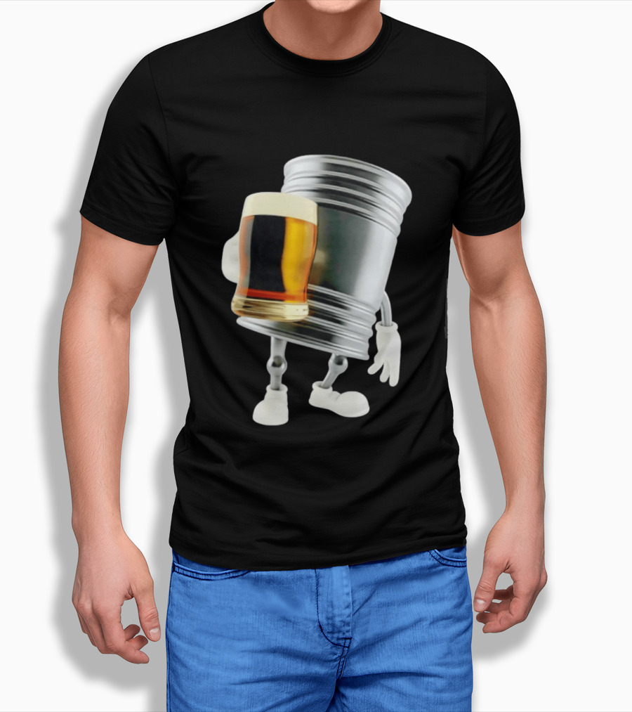 Beer Keg Holding Glass Character Meme T-Shirt