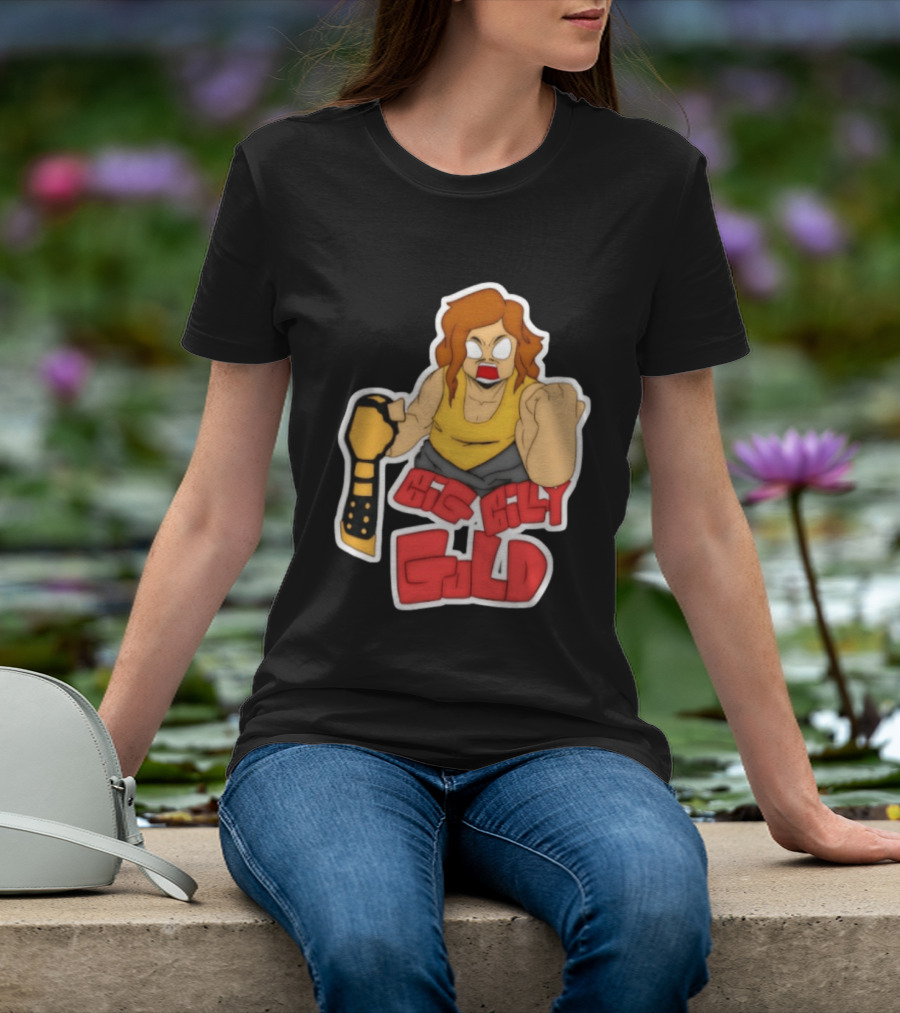 Big Billy Gold Wrestling Champion Belt Bold Cartoon T-Shirt
