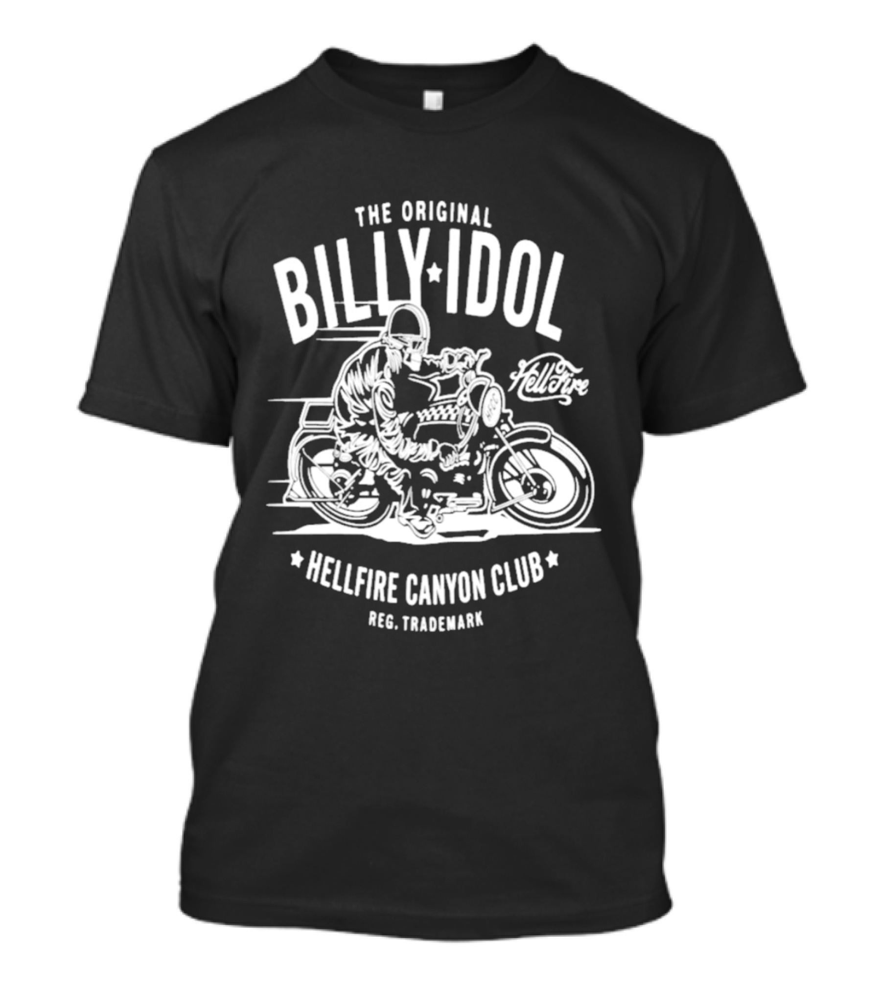 The Original Billy Idol Hellfire Canyon Club Trademark Motorbike Rider T-Shirt