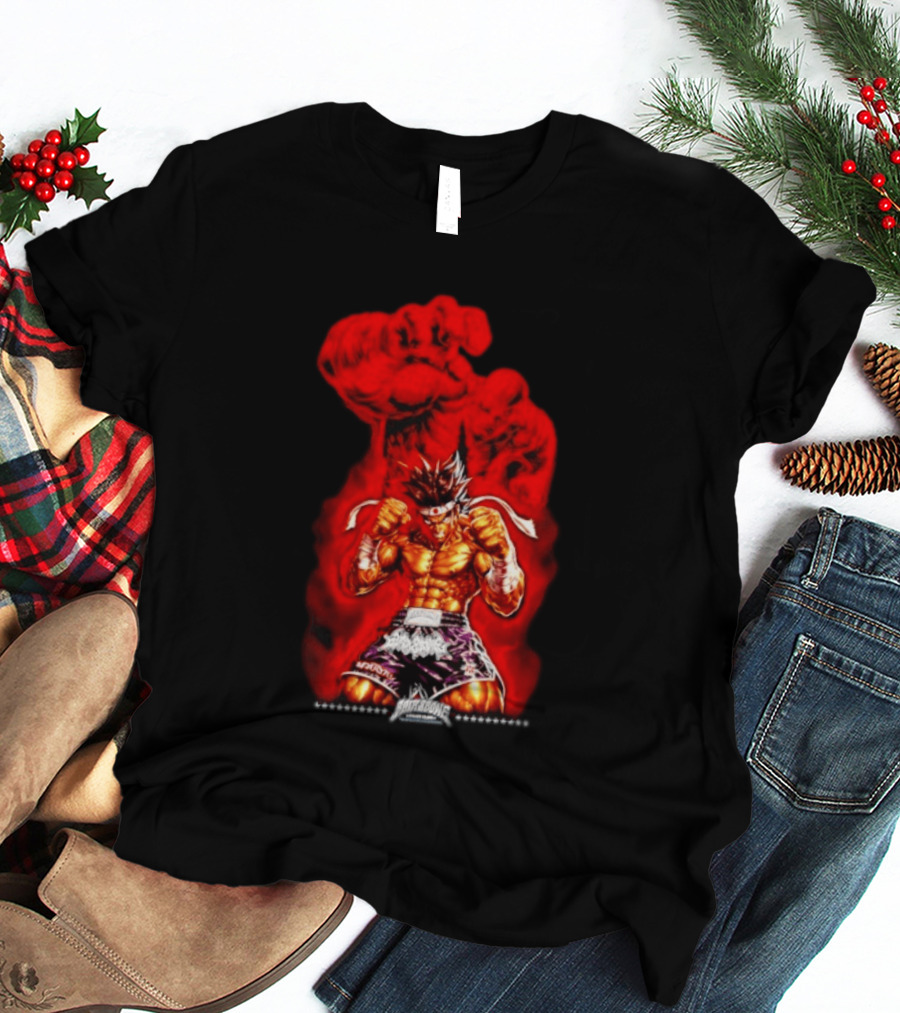 Brick And Bone Fight Club Thai Boxing Warrior With Fiery Fist T-Shirt
