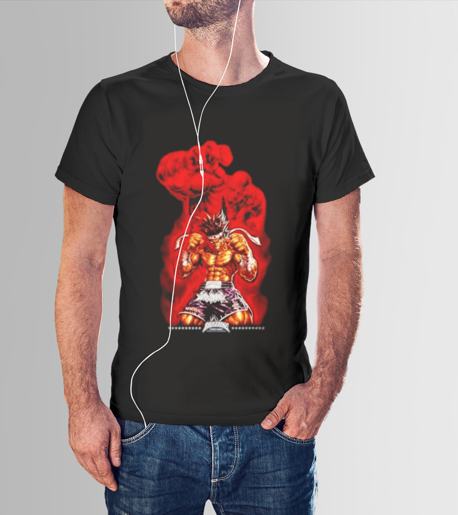 Brick And Bone Fight Club Thai Boxing Warrior With Fiery Fist T-Shirt