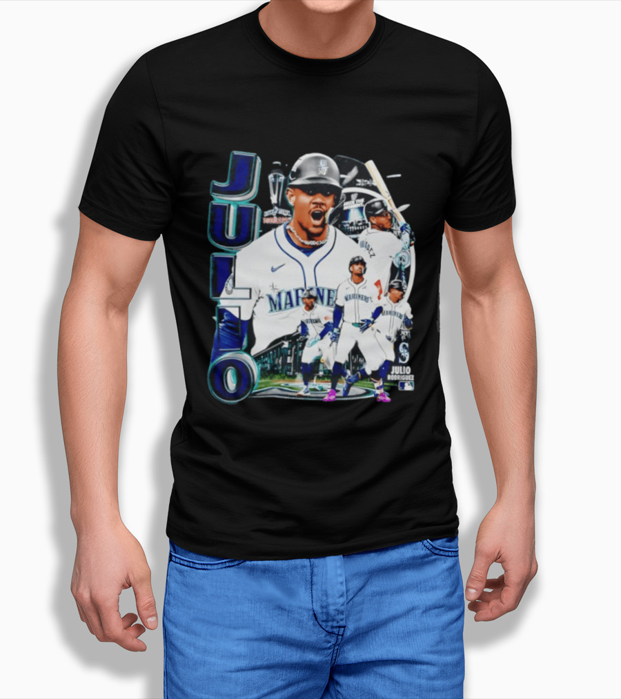 Julio Rodriguez Seattle Mariners MLB 2026 Collage Mariners Baseball Player T-Shirt