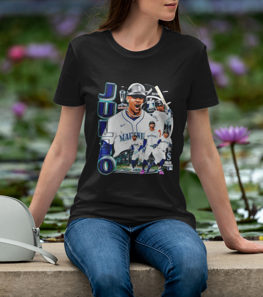 Julio Rodriguez Seattle Mariners MLB 2026 Collage Mariners Baseball Player T-Shirt