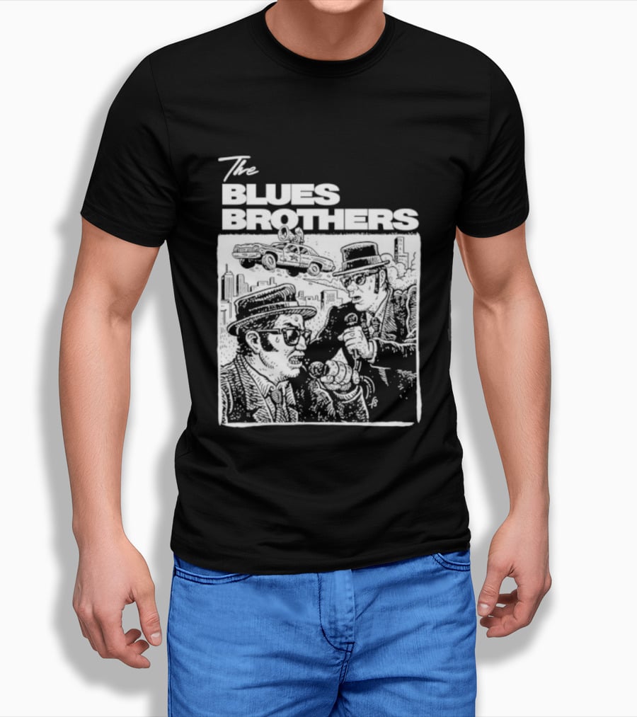 The Blues Brothers John Belushi Dan Aykroyd Classic Movie Scene Iconic Moment T-Shirt