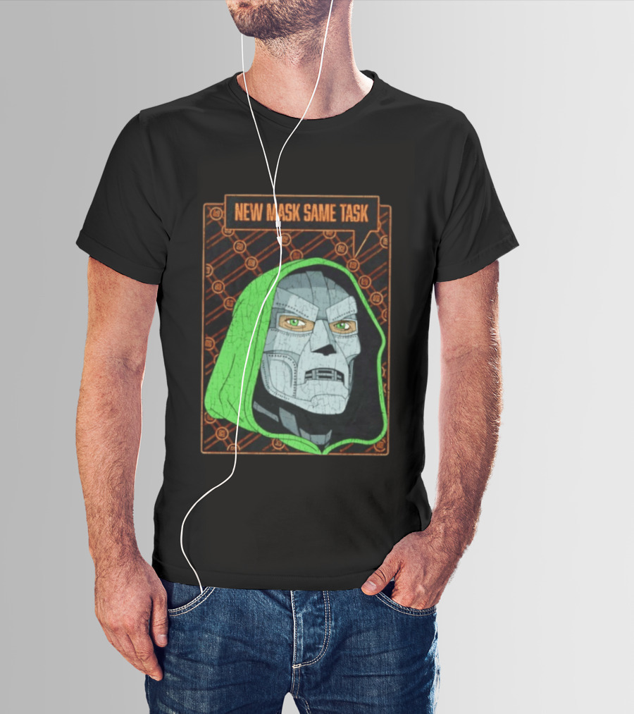 New Mask Same Task Doctor Doom Marvel Villain Green Hood Comic Book Hero T-Shirt